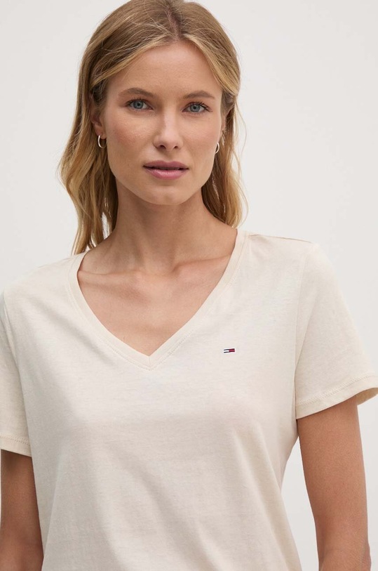 Oblečení Bavlněné tričko Tommy Jeans DW0DW14617.NOS béžová