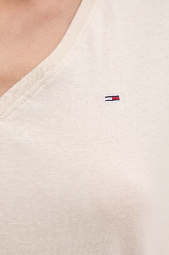 Bavlněné tričko Tommy Jeans béžová DW0DW14617.NOS