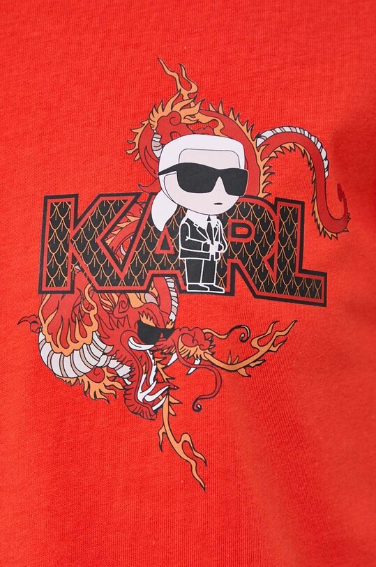 Бавовняна футболка Karl Lagerfeld 240W1724 помаранчевий