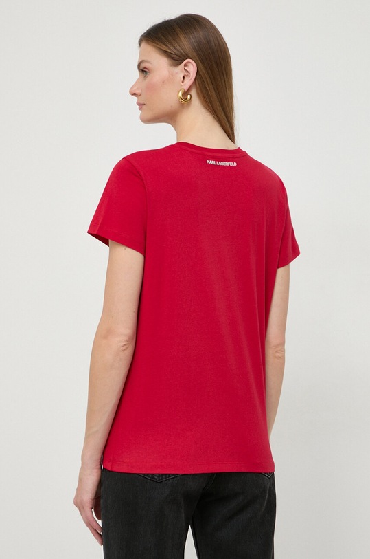 Дрехи Памучна тениска Karl Lagerfeld 240W1722 червен