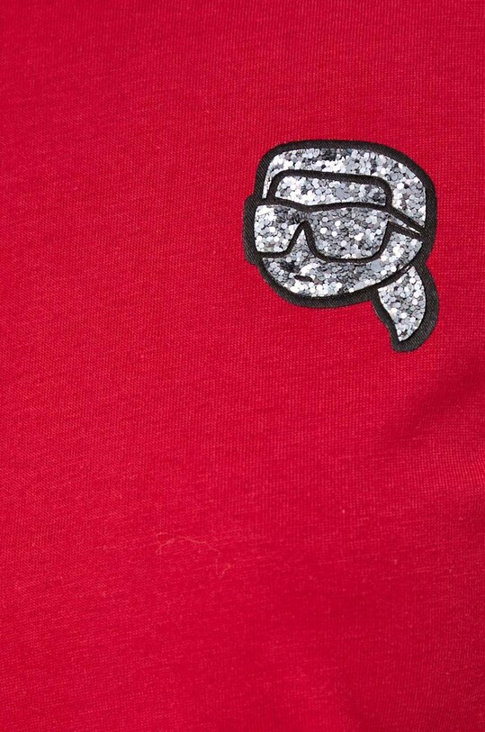 Памучна тениска Karl Lagerfeld 240W1722 червен