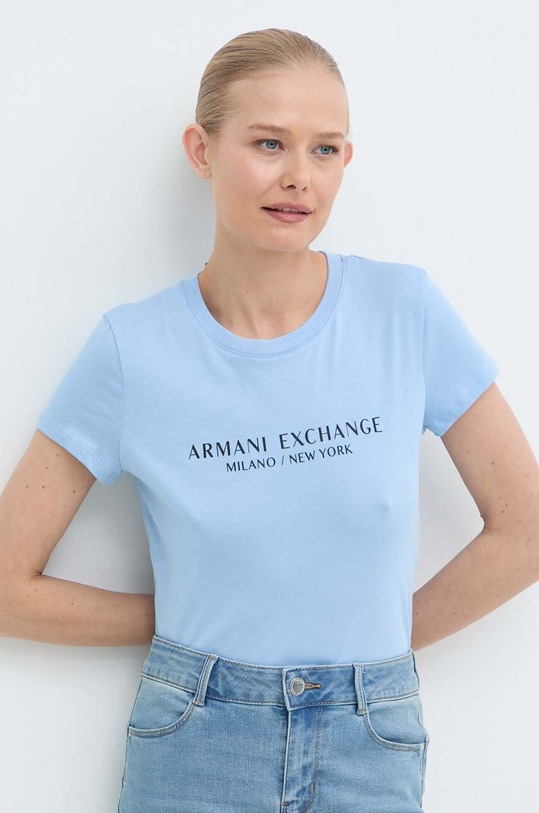 Armani Exchange tricou din bumbac 8NYTAB.YJG3Z.NOS albastru AA00