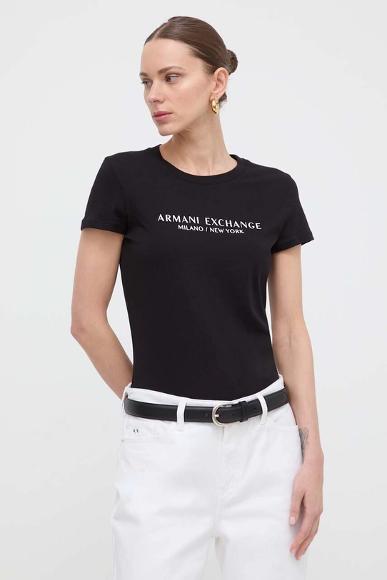 Бавовняна футболка Armani Exchange бавовна чорний 8NYTAB.YJG3Z.NOS