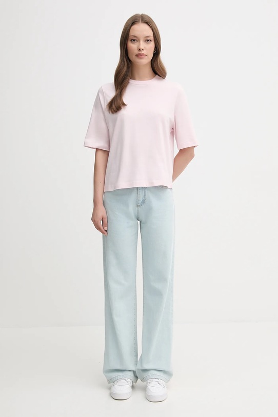 Bombažna kratka majica United Colors of Benetton 3BL0E17G5 roza AA00