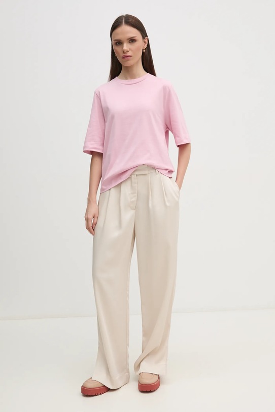 Памучна тениска United Colors of Benetton 3BL0E17G5 розов AA00