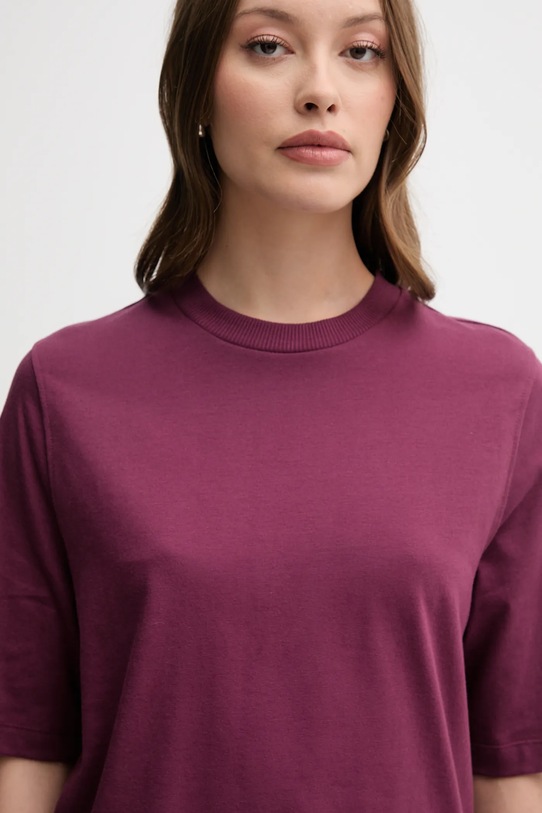 Βαμβακερό μπλουζάκι United Colors of Benetton μωβ 3BL0E17G5