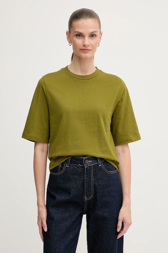 United Colors of Benetton tricou din bumbac uni verde 3BL0E17G5