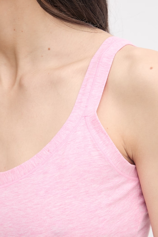 United Colors of Benetton top damski bawełniany z elastanem różowy 3ZQM1H291