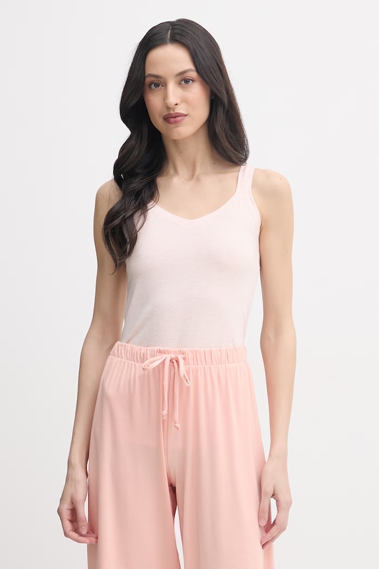 United Colors of Benetton top damski bawełniany z elastanem różowy 3ZQM1H291