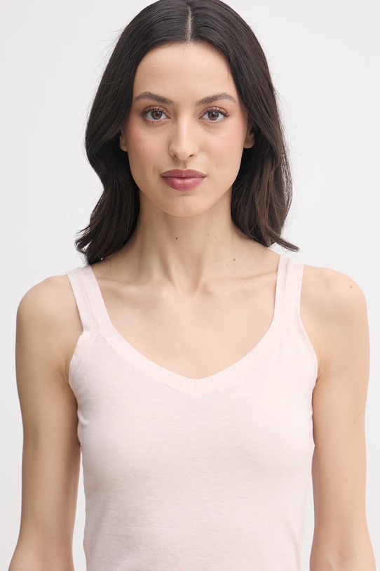 Odzież United Colors of Benetton top damski bawełniany z elastanem 3ZQM1H291 różowy