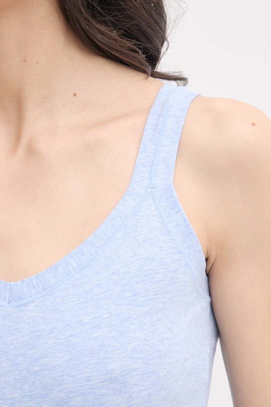 United Colors of Benetton top damski bawełniany z elastanem niebieski 3ZQM1H291