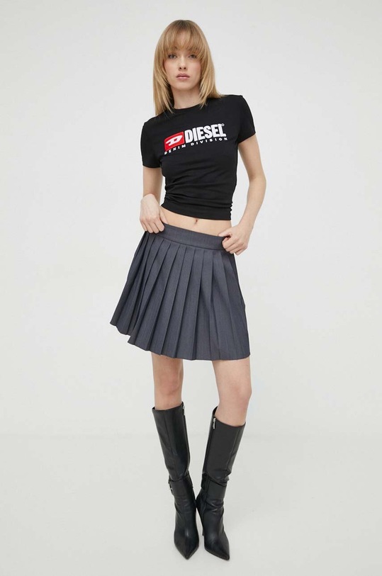 Diesel tricou din bumbac A05093.0GRAI negru AA00