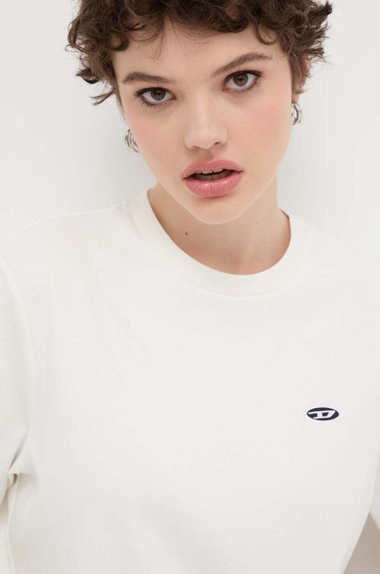 Diesel t-shirt bawełniany T-JUSTINE-DOVAL-PJ beżowy A09558.0AIJU