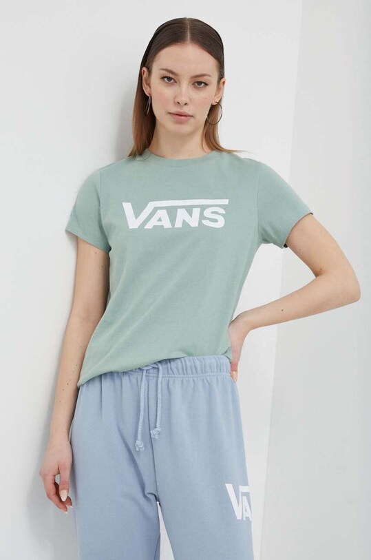 Vans t-shirt bawełniany nadruk zielony VN0A3UP4CJL1