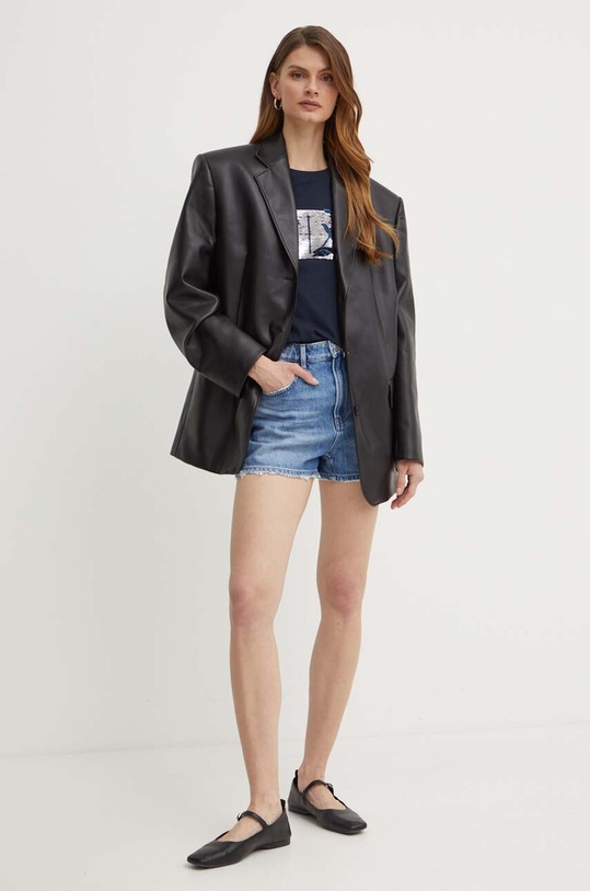 Armani Exchange t-shirt bawełniany 8NYTDL.YJ73Z.NOS granatowy AA00