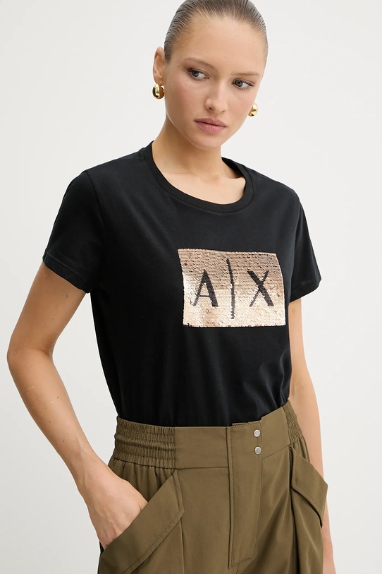 Armani Exchange t-shirt bawełniany czarny 8NYTDL.YJ73Z.NOS