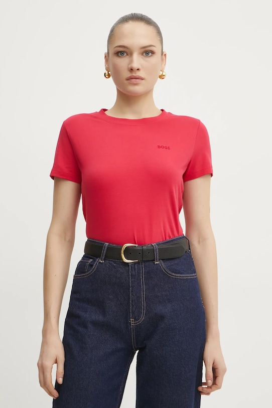 BOSS Orange tricou din bumbac uni roz 50506973