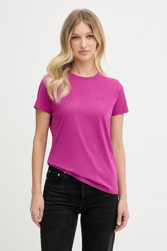BOSS Orange tricou din bumbac uni roz 50506973