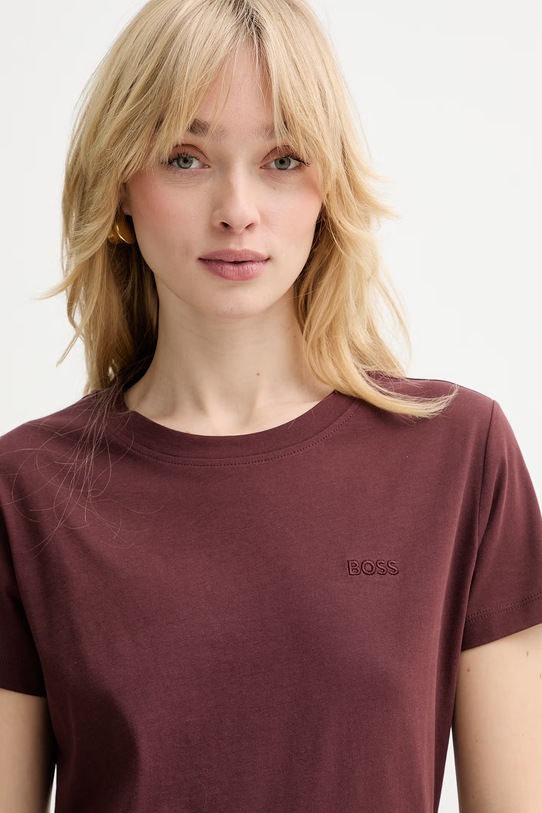 BOSS Orange t-shirt bawełniany brązowy 50506973