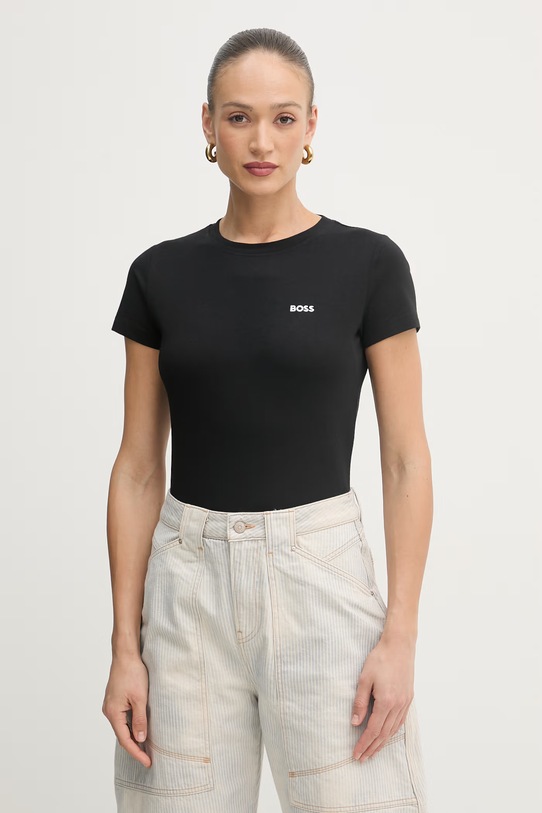 BOSS Orange basic majica kratkih rukava ženska od pamuka C Esogo 1 crna 50506973