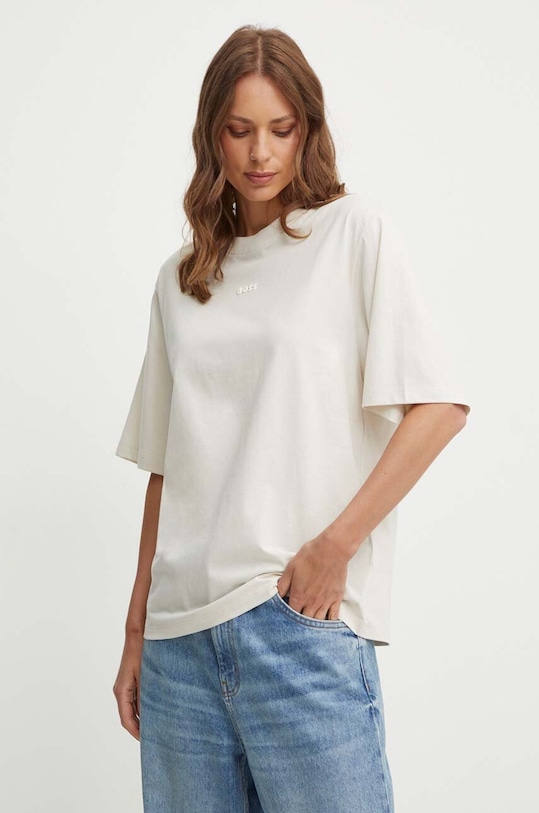 Бавовняна футболка Boss Orange 50523256 бежевий NC00