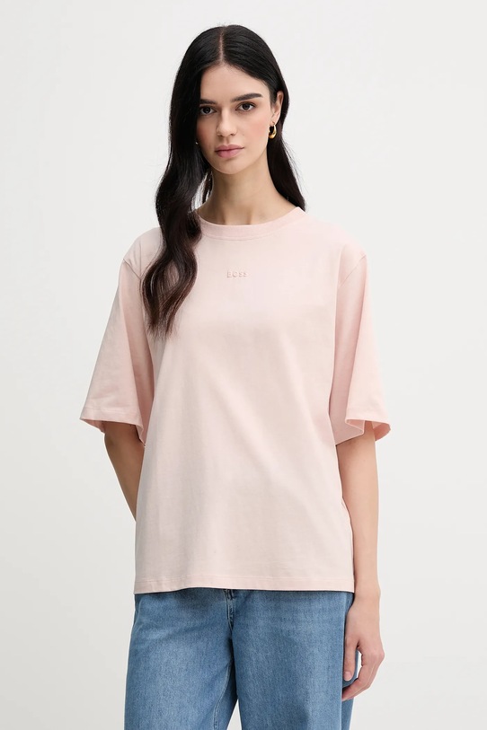 Бавовняна футболка BOSS Orange C Enis Small Logo бежевий 50523256