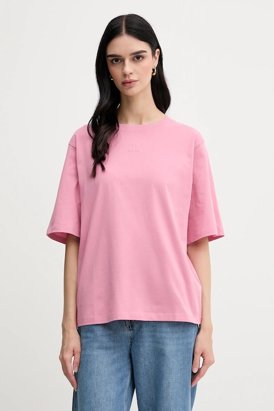 BOSS Orange tricou din bumbac roz 50523256