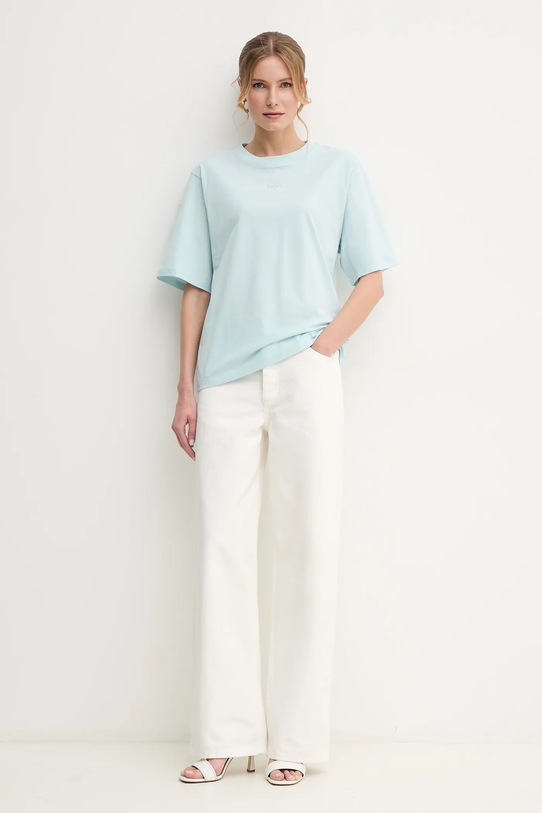 Bavlněné tričko BOSS Orange C Enis Small Logo 50523256 modrá NC00