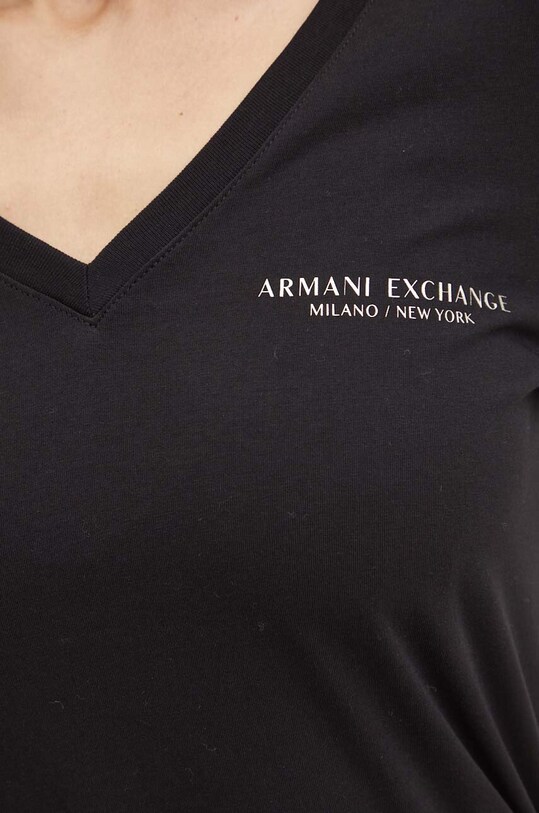 Хлопковый лонгслив Armani Exchange 8NYT89.YJG3Z.NOS чёрный