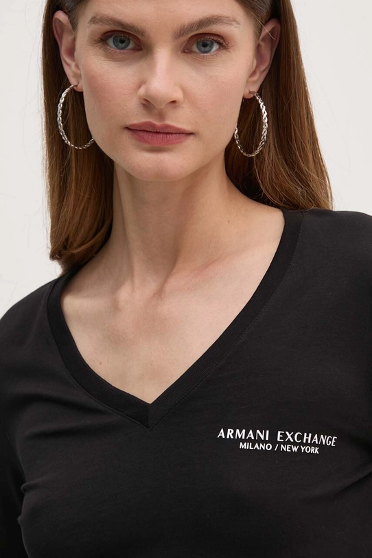 Одяг Бавовняний лонгслів Armani Exchange 8NYT89.YJG3Z.NOS чорний