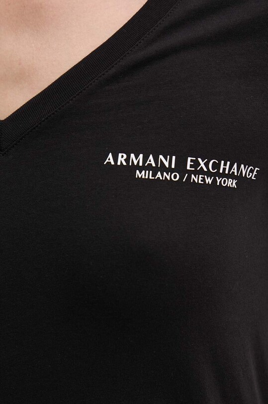 Хлопковый лонгслив Armani Exchange чёрный 8NYT89.YJG3Z.NOS