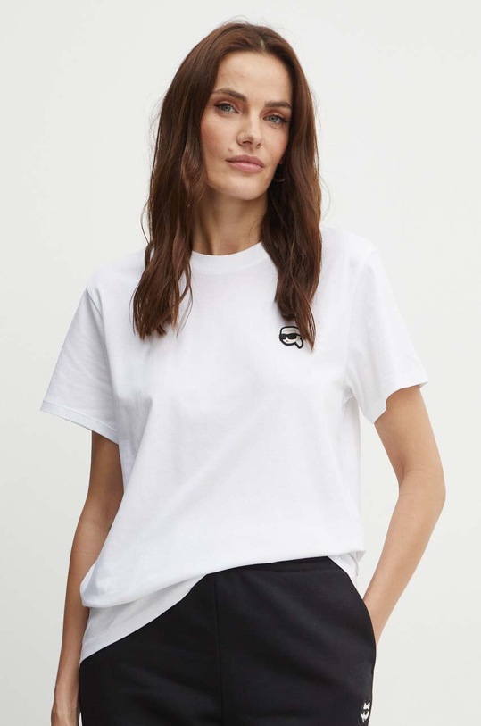 Karl Lagerfeld tricou din bumbac uni alb 245W1712