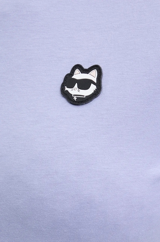 Karl Lagerfeld t-shirt bawełniany 245W1712 fioletowy