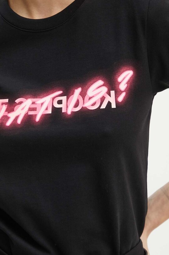 Бавовняна футболка The Kooples FTSC26045K чорний