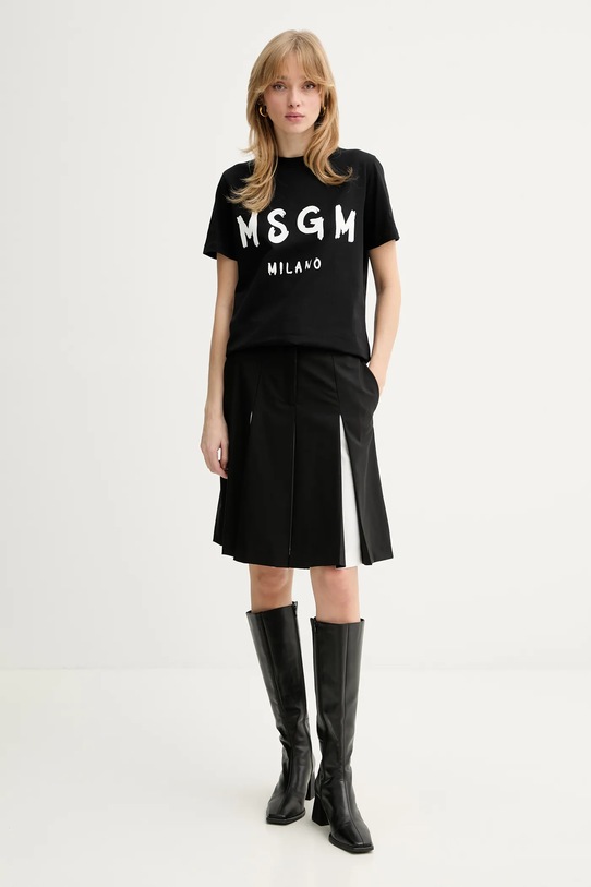 MSGM t-shirt bawełniany 2000MDM510.200002 czarny AA00