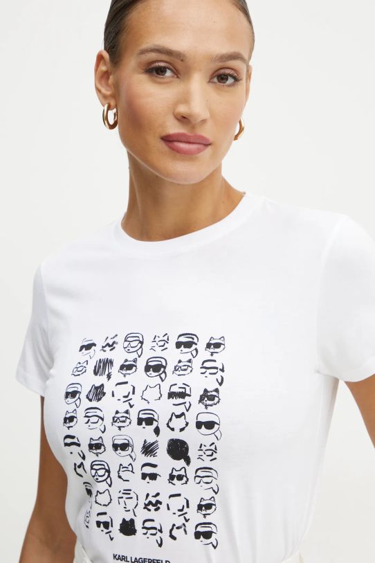 Karl Lagerfeld tricou din bumbac alb A1W17124