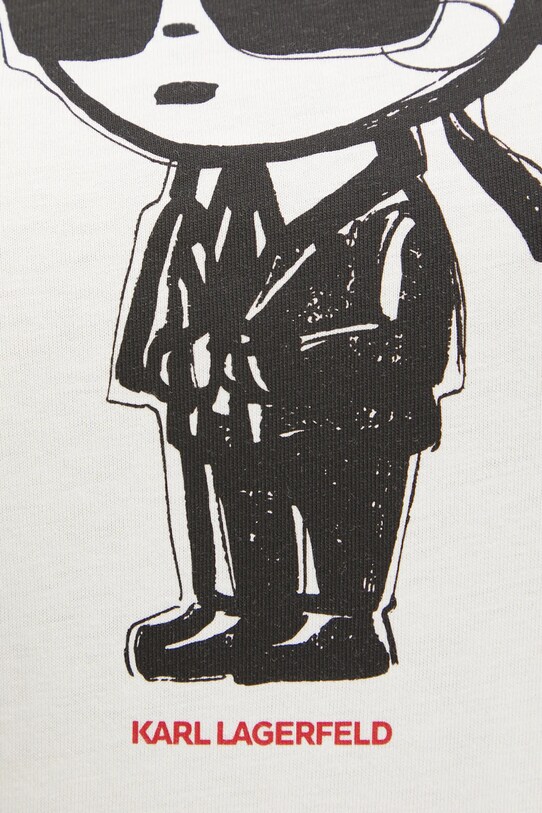 Бавовняна футболка Karl Lagerfeld A1W17126 бежевий