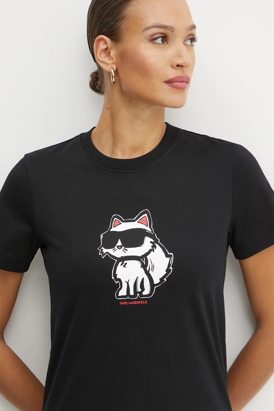 Одежда Хлопковая футболка Karl Lagerfeld A1W17128 чёрный