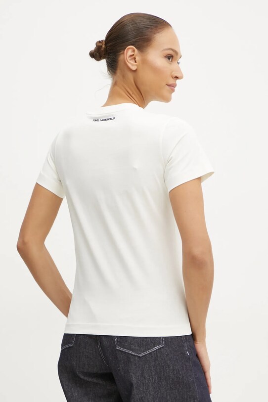 Karl Lagerfeld t-shirt bawełniany A1W17129 beżowy AA00