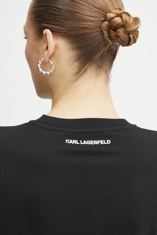Karl Lagerfeld pamut póló A1W17129 fekete