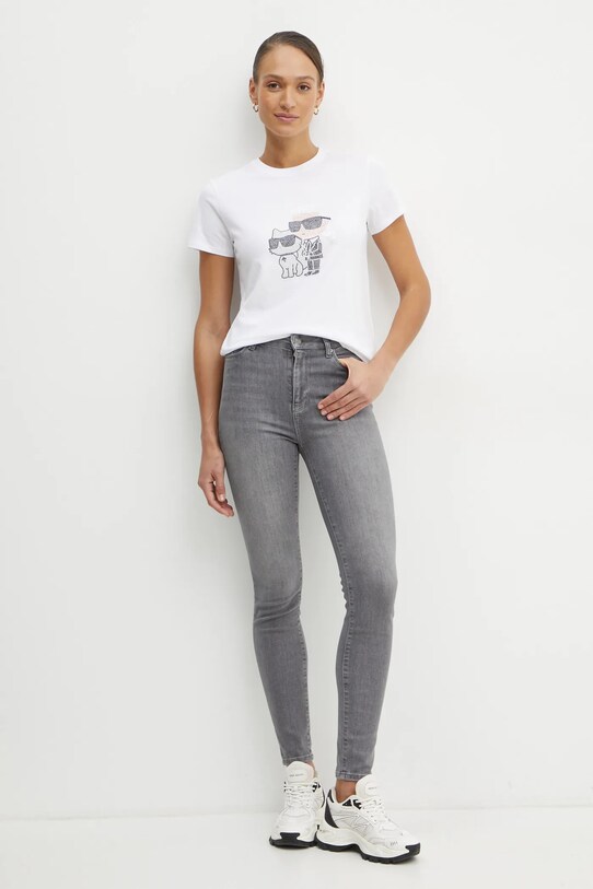 Хлопковая футболка Karl Lagerfeld A1W17131 белый AA00