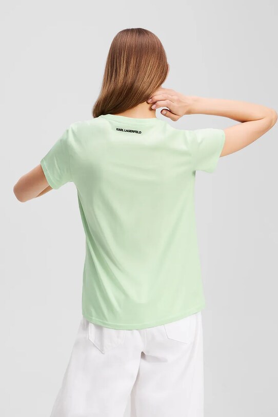 Karl Lagerfeld t-shirt bawełniany A1W17131 zielony AA00