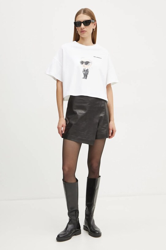 Бавовняна футболка Karl Lagerfeld A1W17132 бежевий AA00