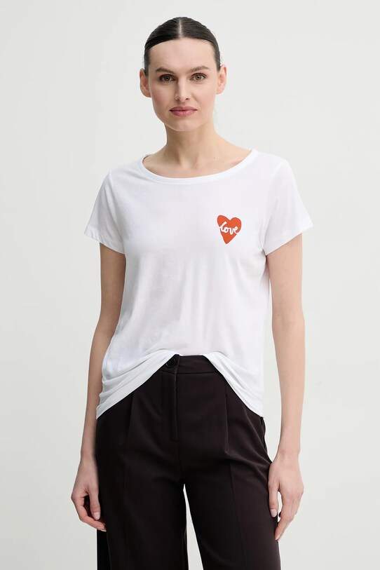 Marc O'Polo t-shirt bawełniany nadruk biały M03206751431