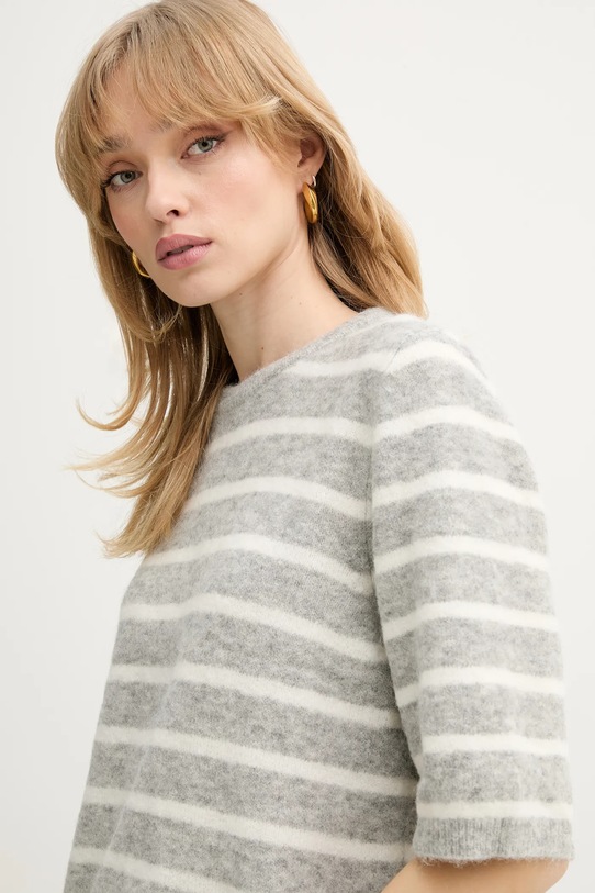 Gestuz sweter z dodatkiem wełny szary 10909814