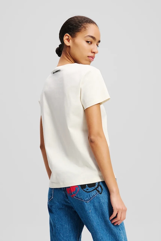 Karl Lagerfeld tricou din bumbac A2W17114 bej AA00