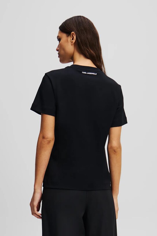 Бавовняна футболка Karl Lagerfeld IKON AQUARELLE A2W17119 чорний AA00