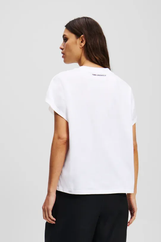 Бавовняна футболка Karl Lagerfeld A2W17115 білий AA00