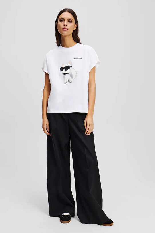 Karl Lagerfeld t-shirt bawełniany biały A2W17115