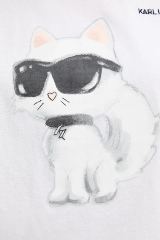 Karl Lagerfeld tricou din bumbac IKON AQUARELLE A2W17115 alb